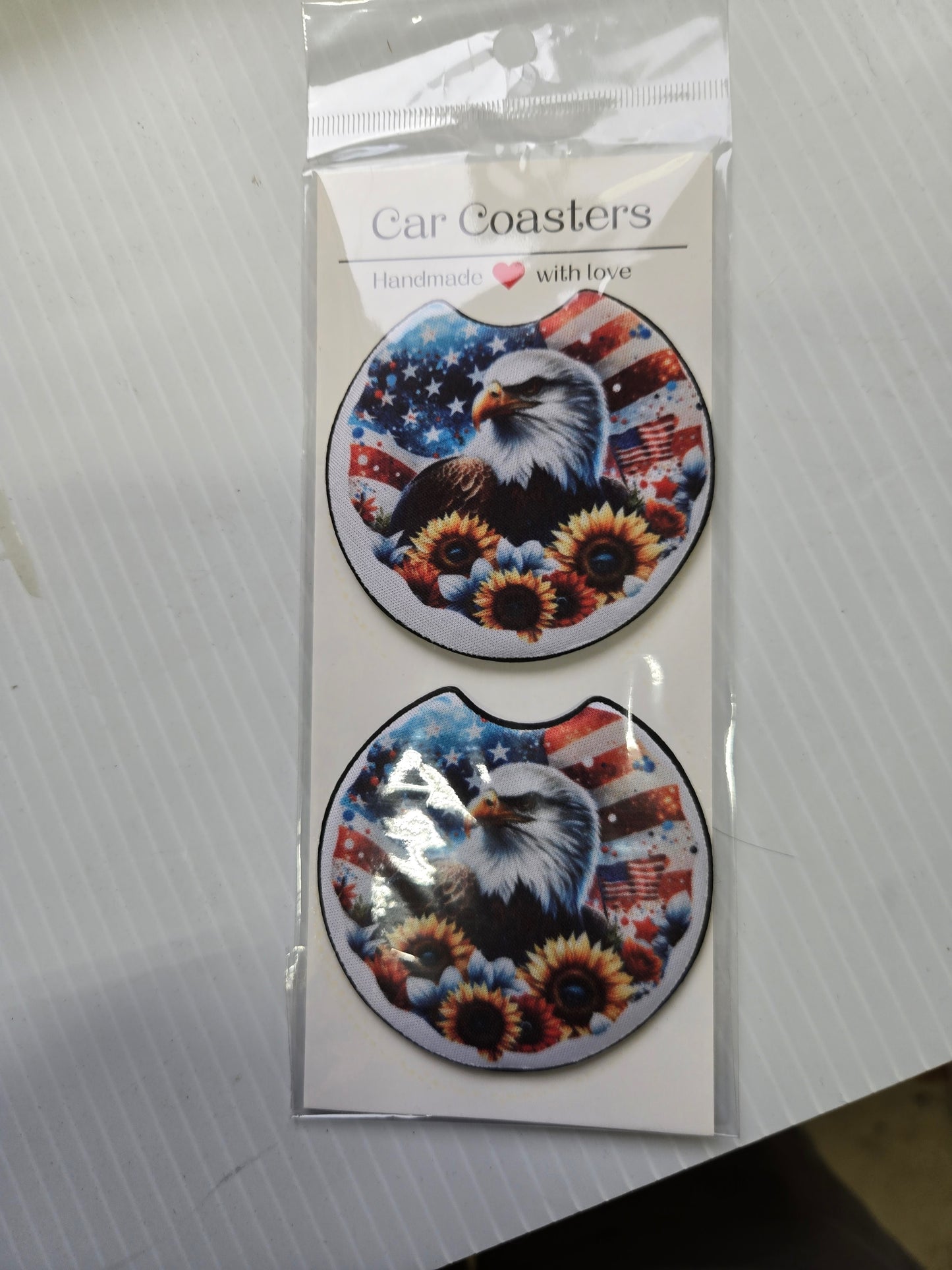 Car Coaster- Eagle USA FLAG