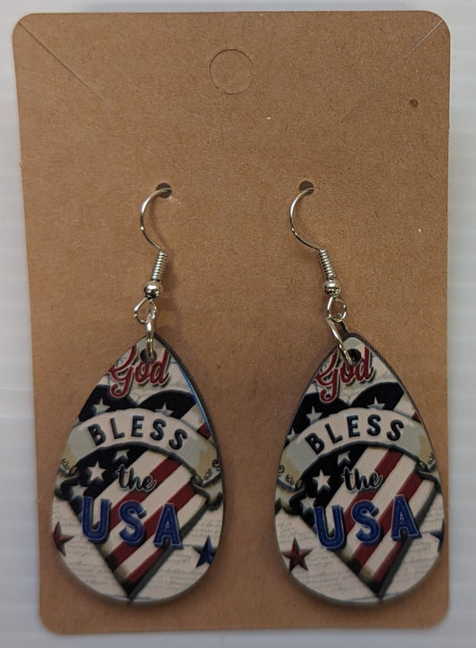 God Bless  the USA Earrings