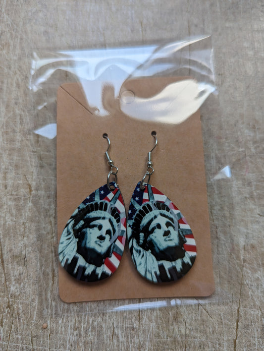 Statue Of Liberty Face Earrings