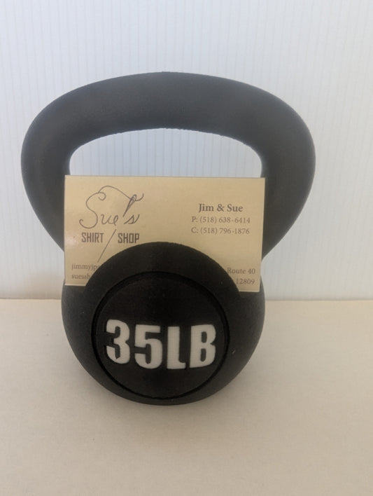 Kettlebell Business Card Holder 35LB | Personalized Gym Desk Accessory | Personal Trainer Gift | 3D Printed Fitness Decor for Coach or Chiropractor