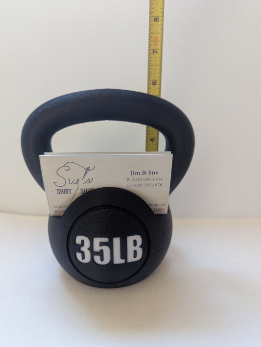 Kettlebell Business Card Holder 35LB | Personalized Gym Desk Accessory | Personal Trainer Gift | 3D Printed Fitness Decor for Coach or Chiropractor