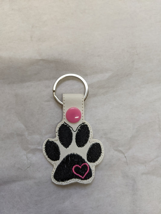 Paw print and Hart keychain