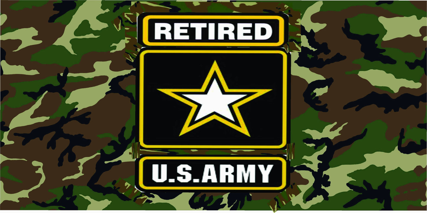 US MP Military Camo License Plate RETIRED Custom MAde