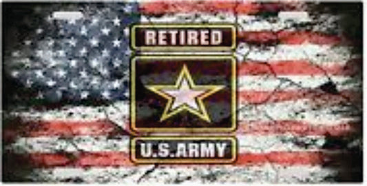 Distressed US Army Flag License Plate