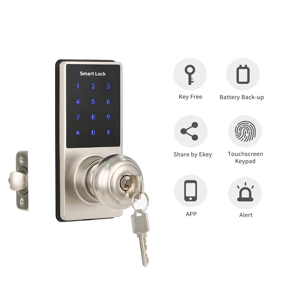 Smart Door Lock With Bluetooth Remote Controled New