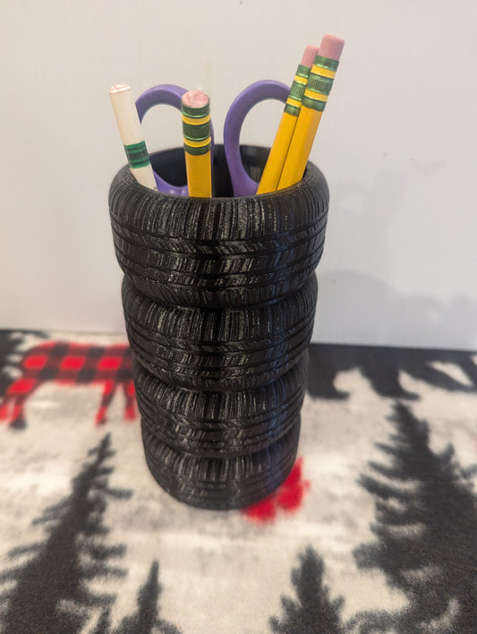 Pen Pencile Desk Holder Tire Tread