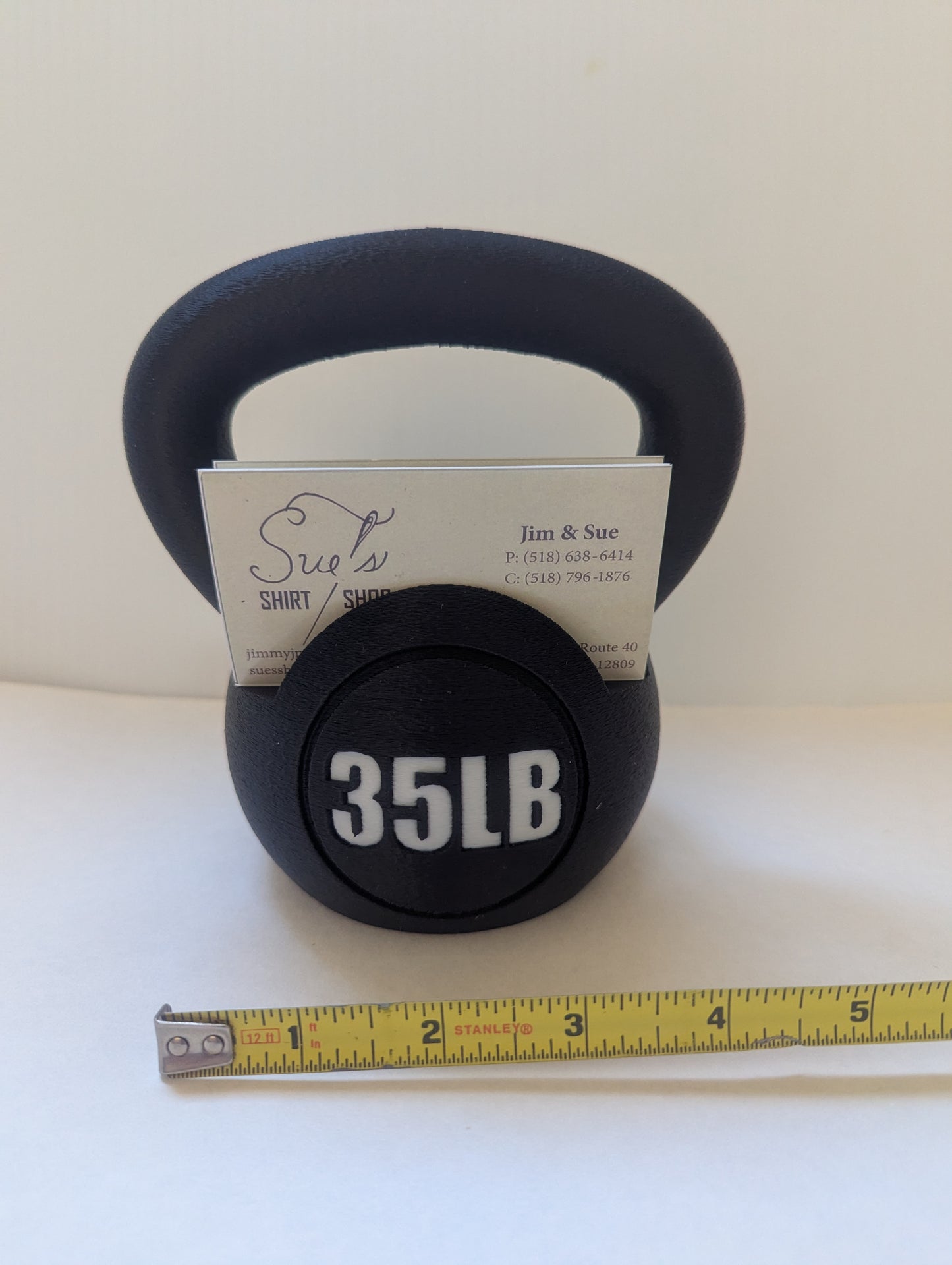 Kettlebell Business Card Holder 35LB | Personalized Gym Desk Accessory | Personal Trainer Gift | 3D Printed Fitness Decor for Coach or Chiropractor