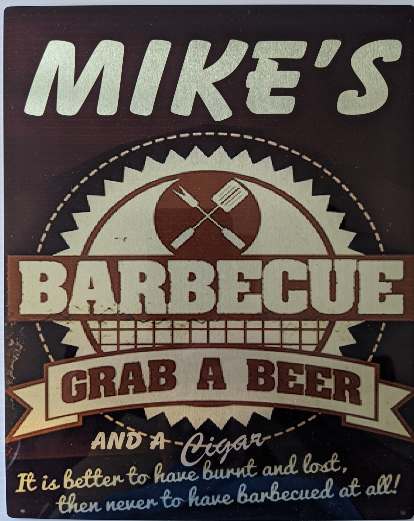 Barbecue  Grab A Beer Cigar 8x10 Add Name For Free