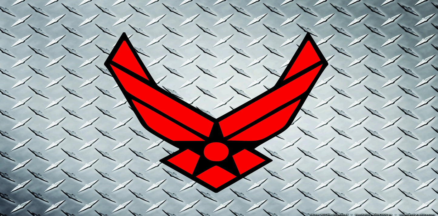 US Air Force Red Logo License Plate