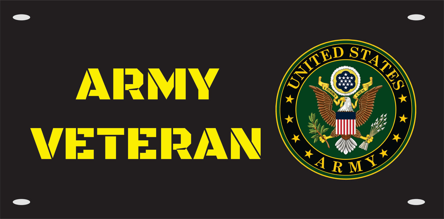 Army Veteran License  Plate Custom Made